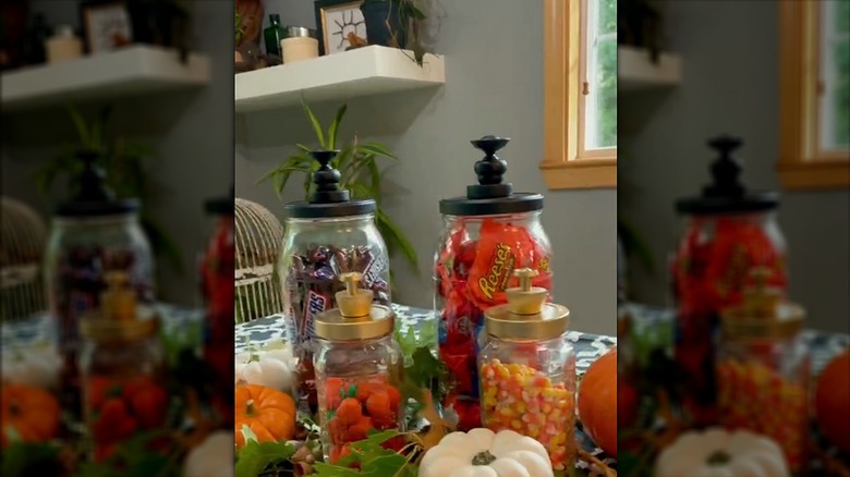 DIY candy jars made from knobs, spindles, and upcycled food jars