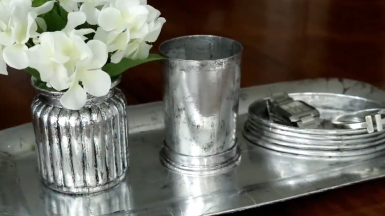 Inexpensive items with imitation silver finish made with aluminum foil