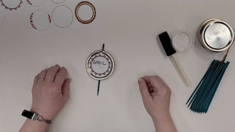 DIYing mason jar lid plant markers