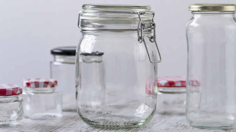 empty glass jars positioned together