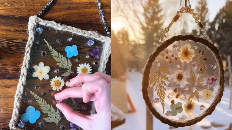 Cute DIY suncatchers made from embellishments and basic plastic containers