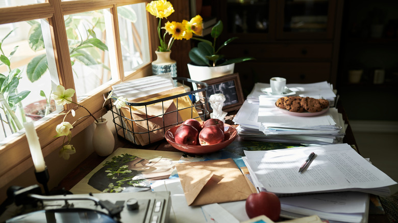 Office area in need of tidy