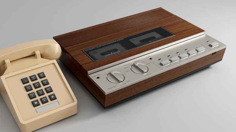 Vintage answering machine and early touch-tone phone