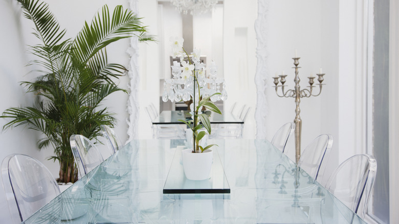 Glass table and clear chairs