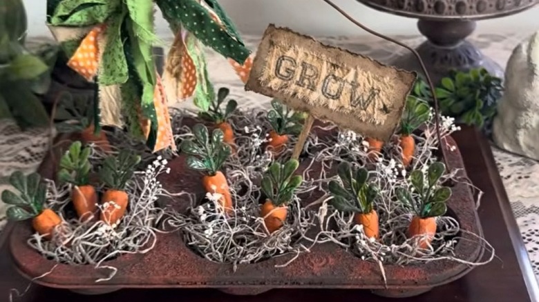 painting muffin tin white with brush