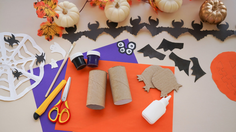 toilet paper tubes and autumn craft items