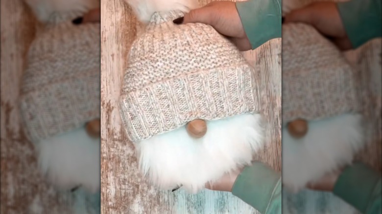 Adorable seasonal gnome made from an empty laundry detergent container on TikTok