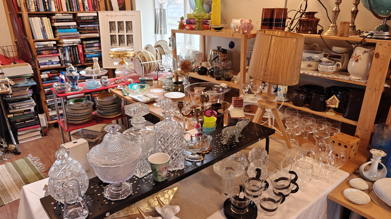 Thrift store full of vintage items