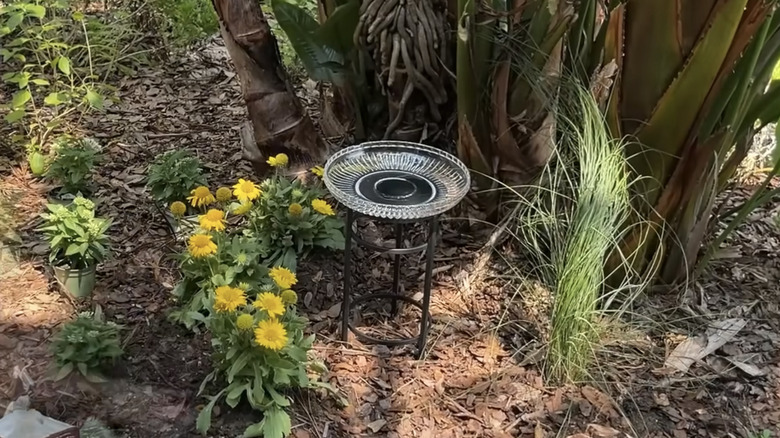 DIY plant stand birdbath