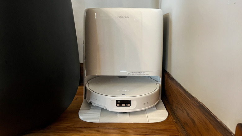 Roborock Qrevo Edge 3 Pro robot vacuum inside smart dock