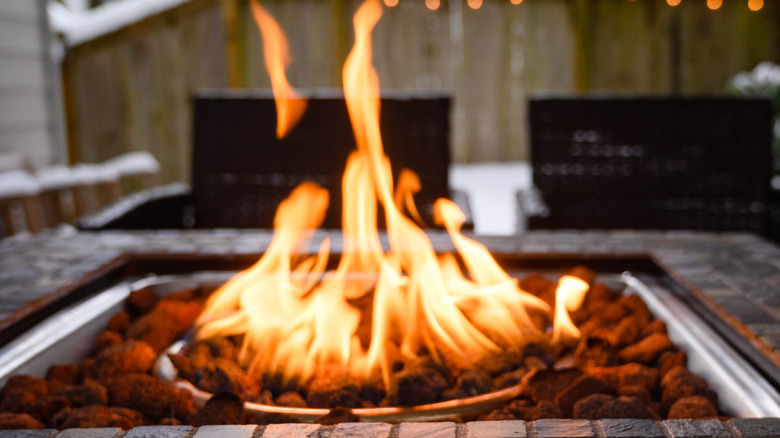 fire pit flame up close