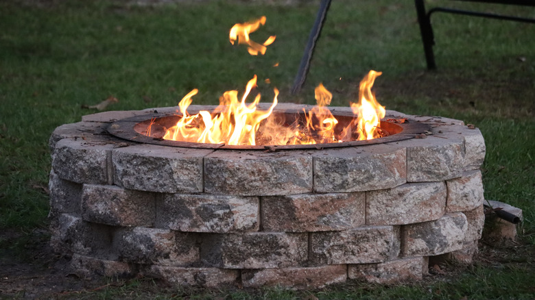 Fire pit at night
