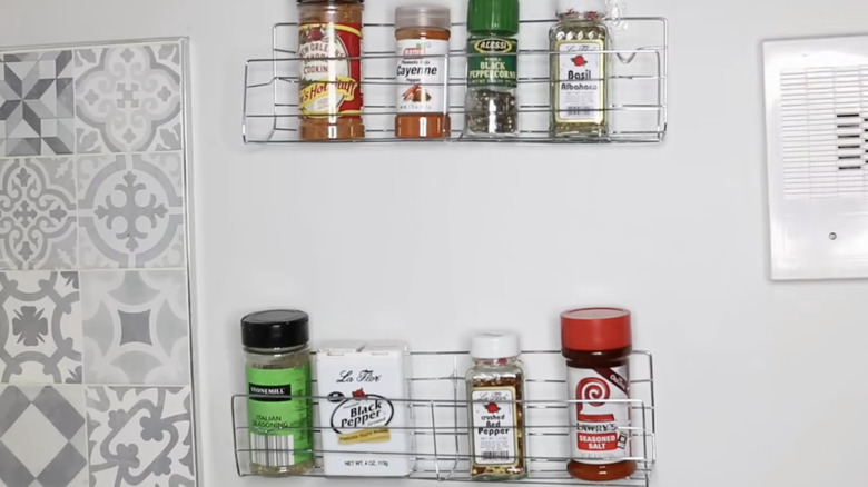 Wall shelf made from Dollar Tree cooling rack