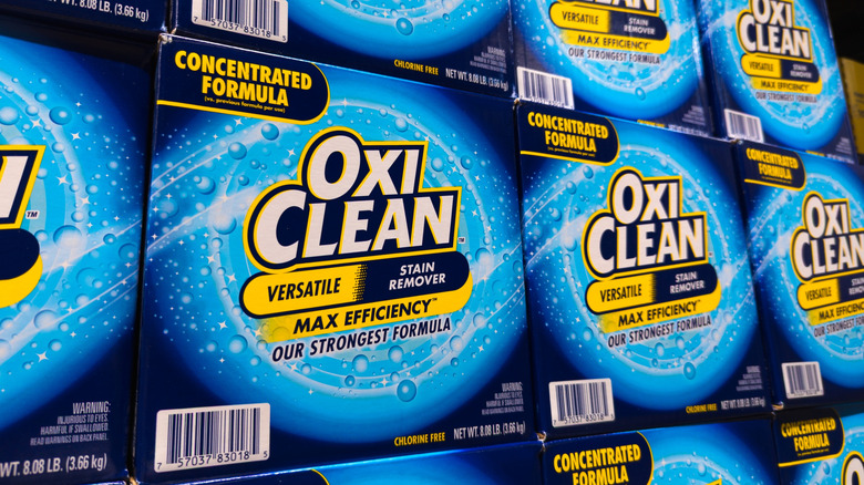 Stacked boxes of OxiClean