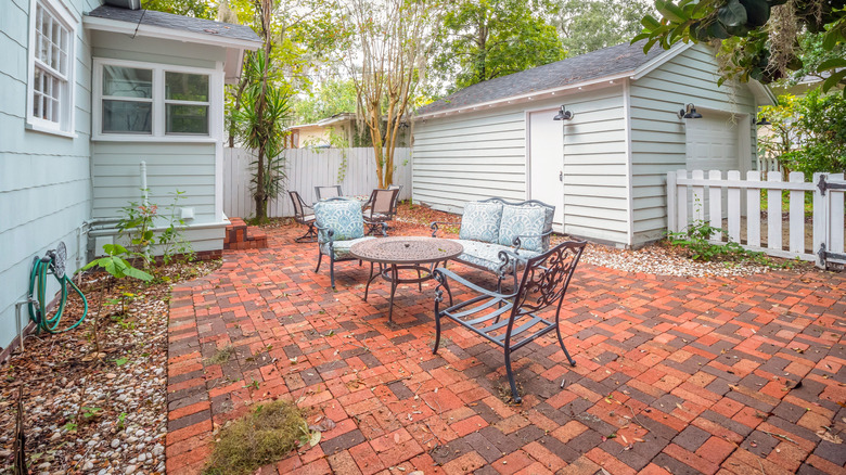 Red brick patio