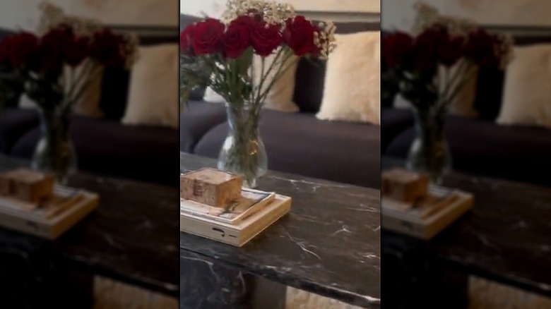 Contact paper transformed this coffee table into a marble finish.