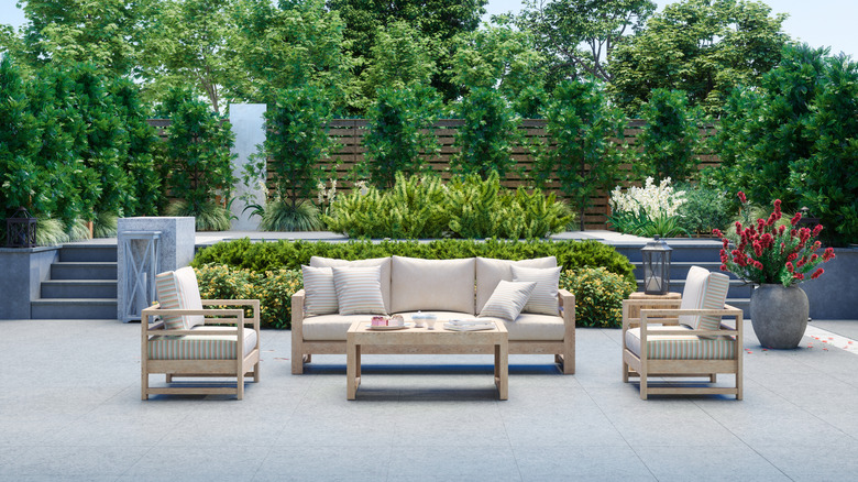Sleek and simple concrete patio.