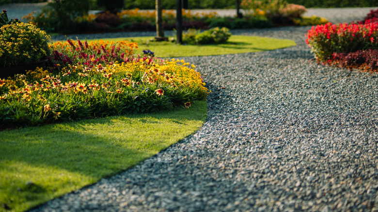 Scenic gravel landscape path