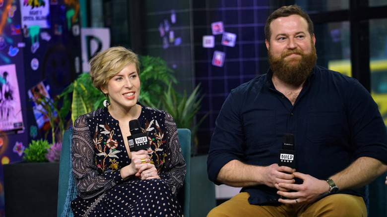 Erin Napier and her husband Ben answering interview questions