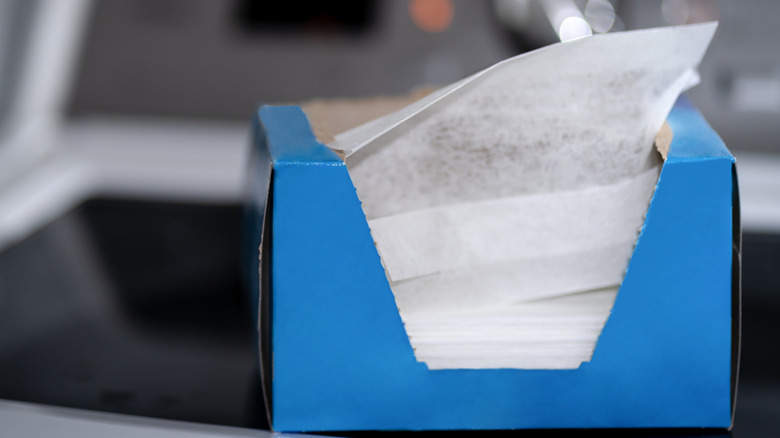 Opened box of dryer sheets