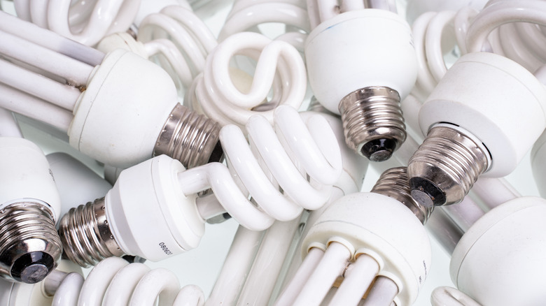 pile of discarded CFL bulbs