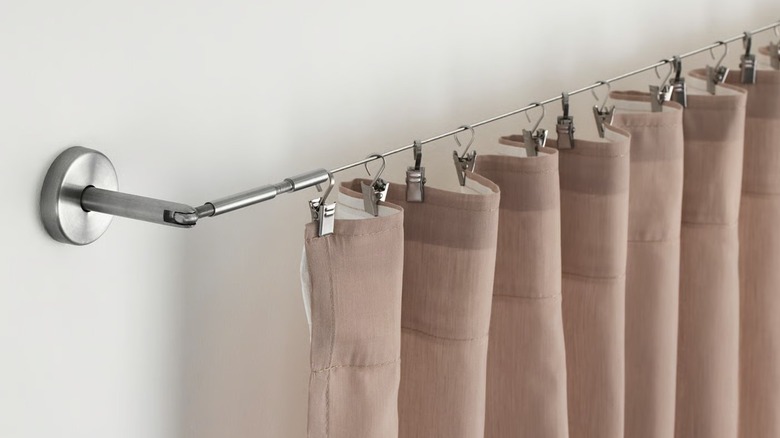 IKEA DIGNITET Curtain Wire with thin curtain along wire