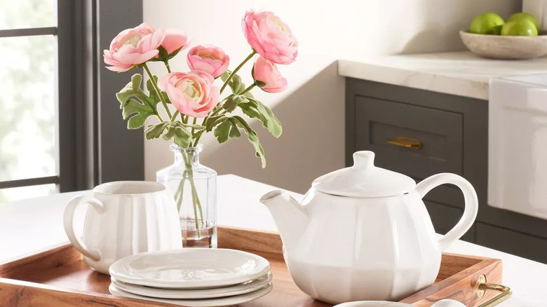 small ranunculus artificial flower arrangement