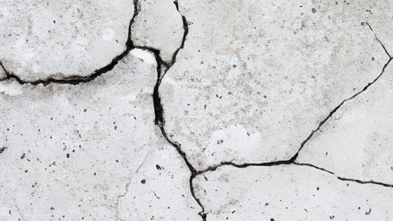 A significant crack in concrete