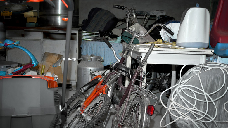 cluttered garage or storage area