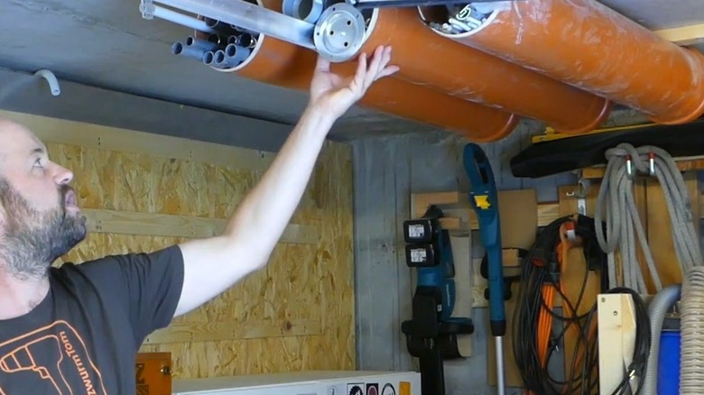 DIY ceiling storage for a garage