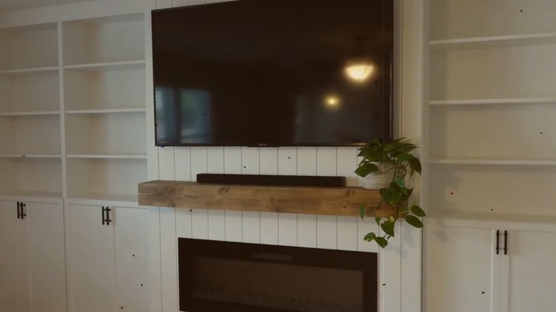 IKEA BILLY bookshelves create a built-in