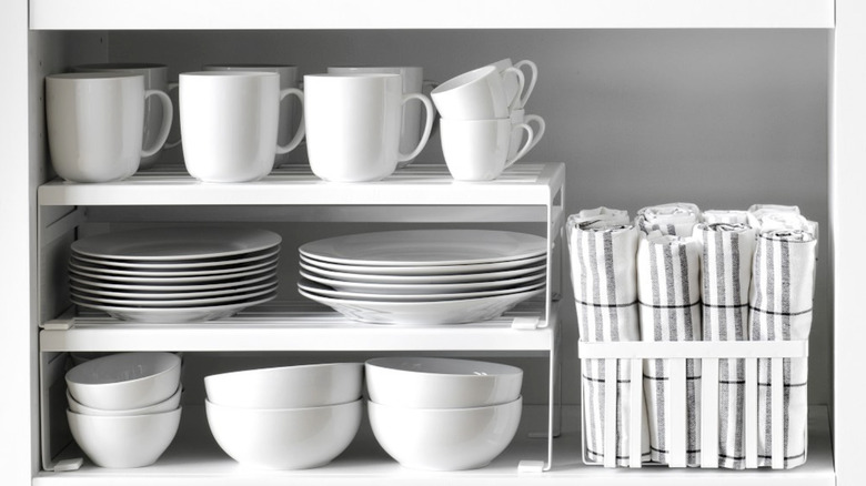 Kitchen cabinet with Hold Everything organization products from Williams Sonoma