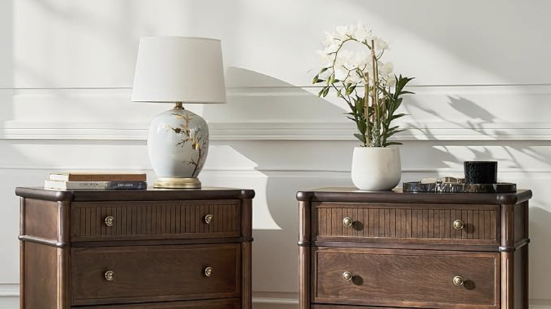 Set of high-end wood end tables from Amazon