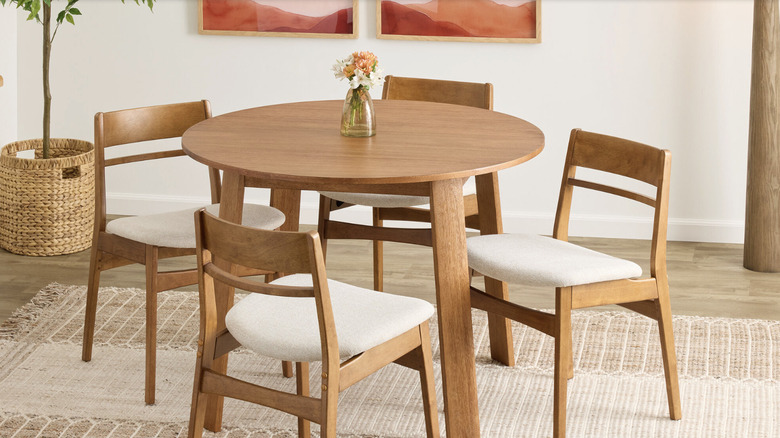 Modern dining table set with low-back chairs from World Market