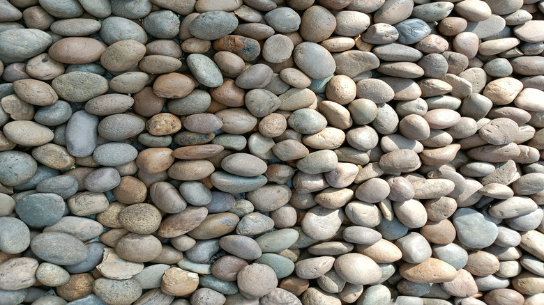 Close up of river rock gravel