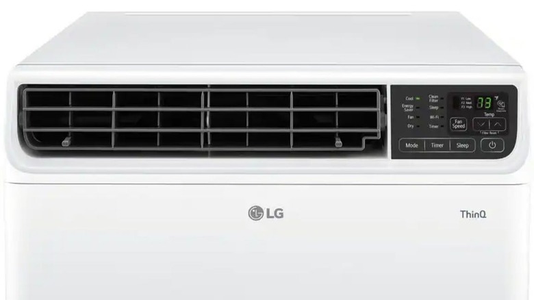 Close up of the LG 6000 BTU window unit air conditioner.