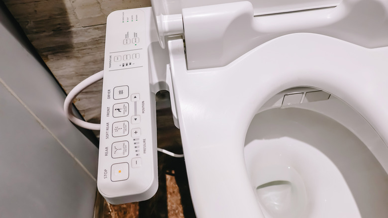 bidet type toilet seat with controls