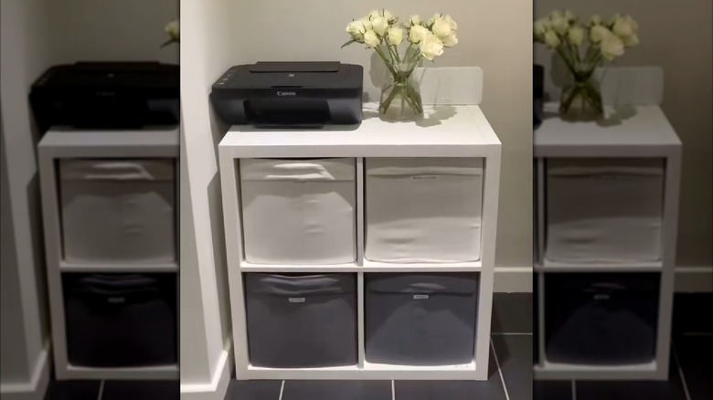 IKEA shelves turned into a laundry organizer