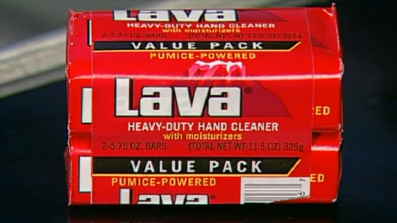 A two pack of Lava soap bars