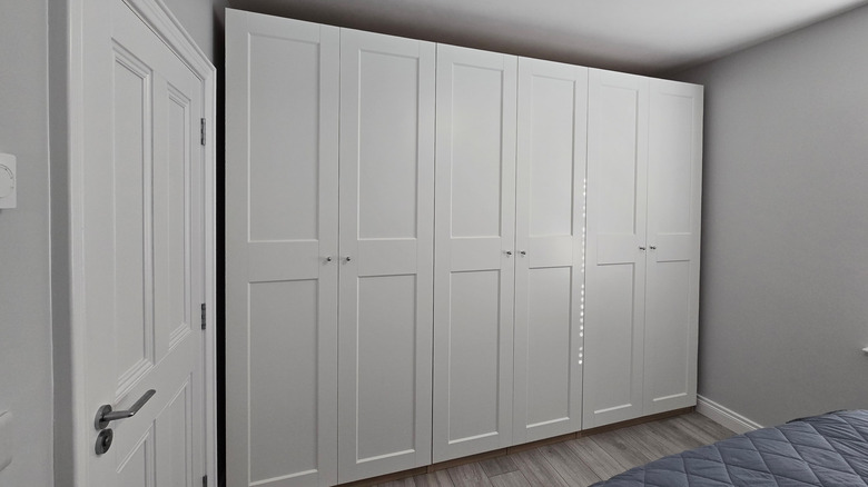 Ikea wardrobes set along a wall