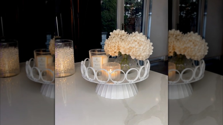 DIY fluted pedestal tray