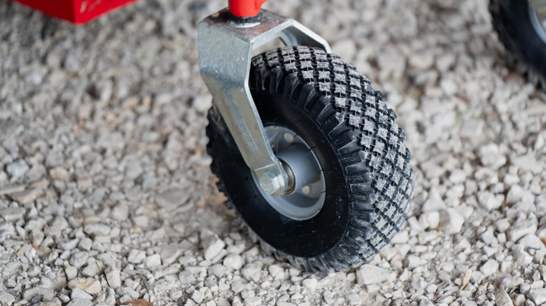 Wagon wheels on gravel
