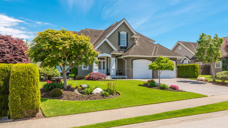 Luxury home with standard driveway