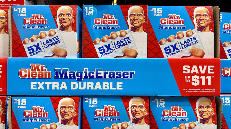 Mr. Clean Magic Eraser sponges in a store