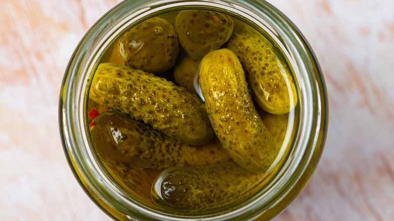 Pickles in brine