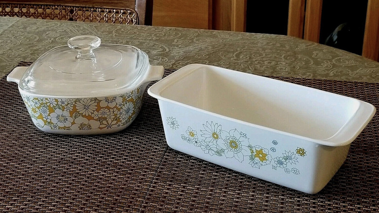 Floral Bouquet CorningWare pieces on a table