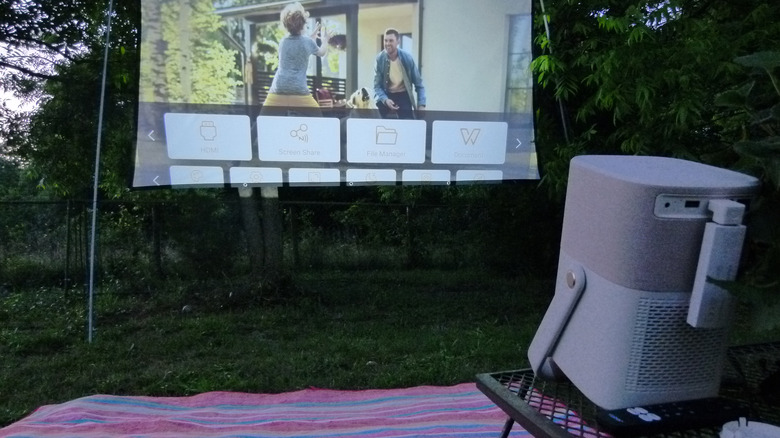 Preparing for movie night at twilight