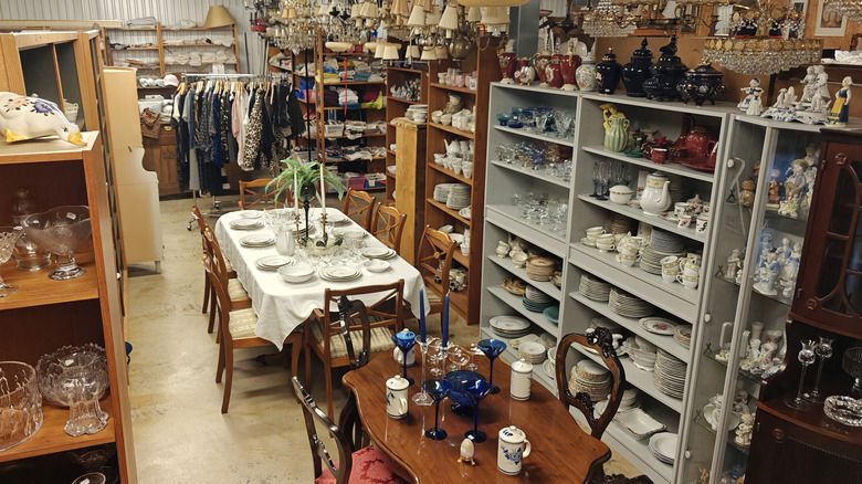 Thrift store full of vintage items