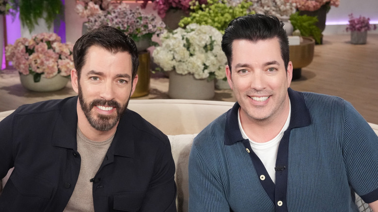 The Property Brothers on set of talk show.