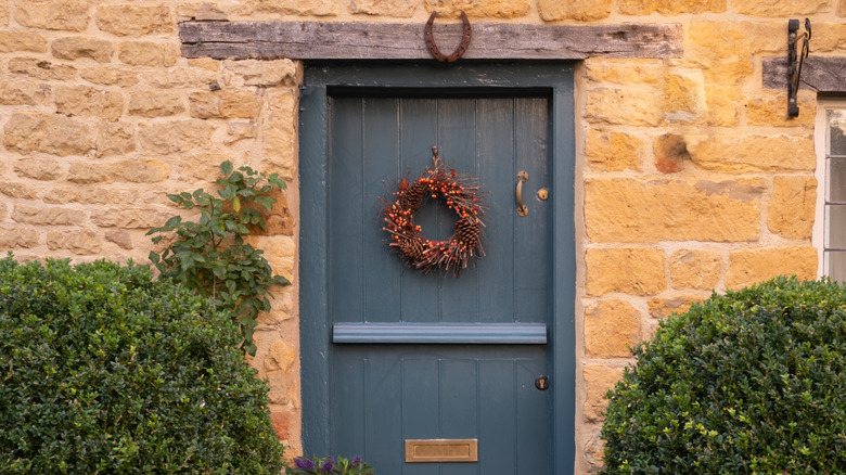 horseshoe hung over exterior door